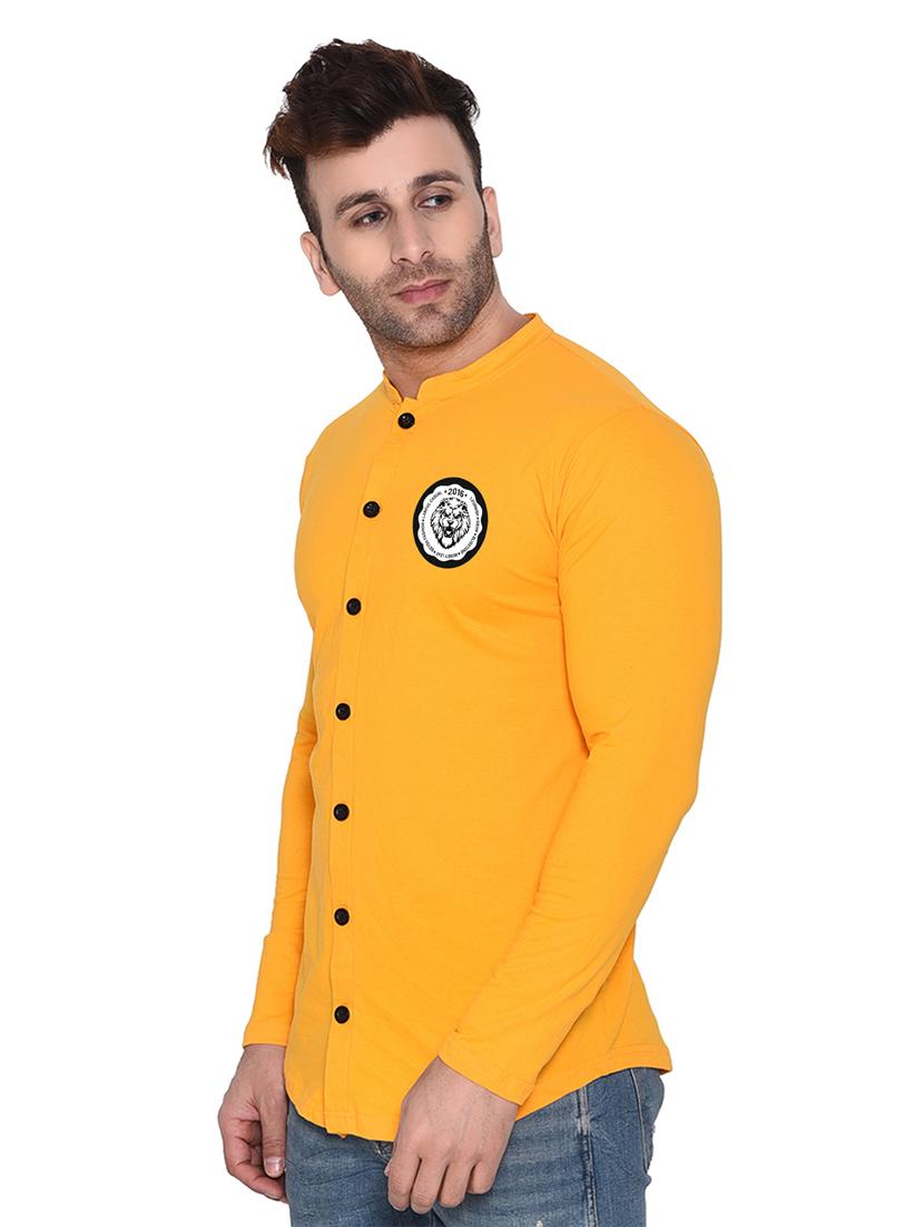 yellow cotton blend casual shirt - 20331908 -  Standard Image - 1