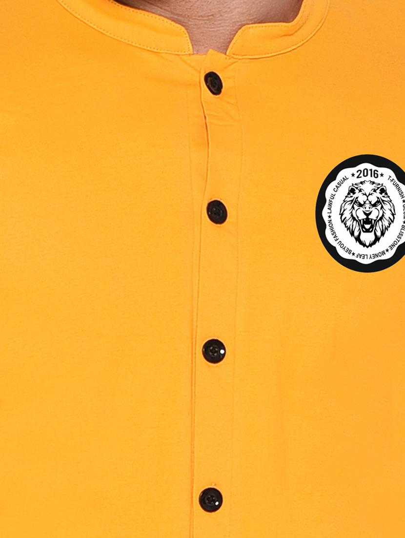 yellow cotton blend casual shirt - 20331908 - Standard Image - 4