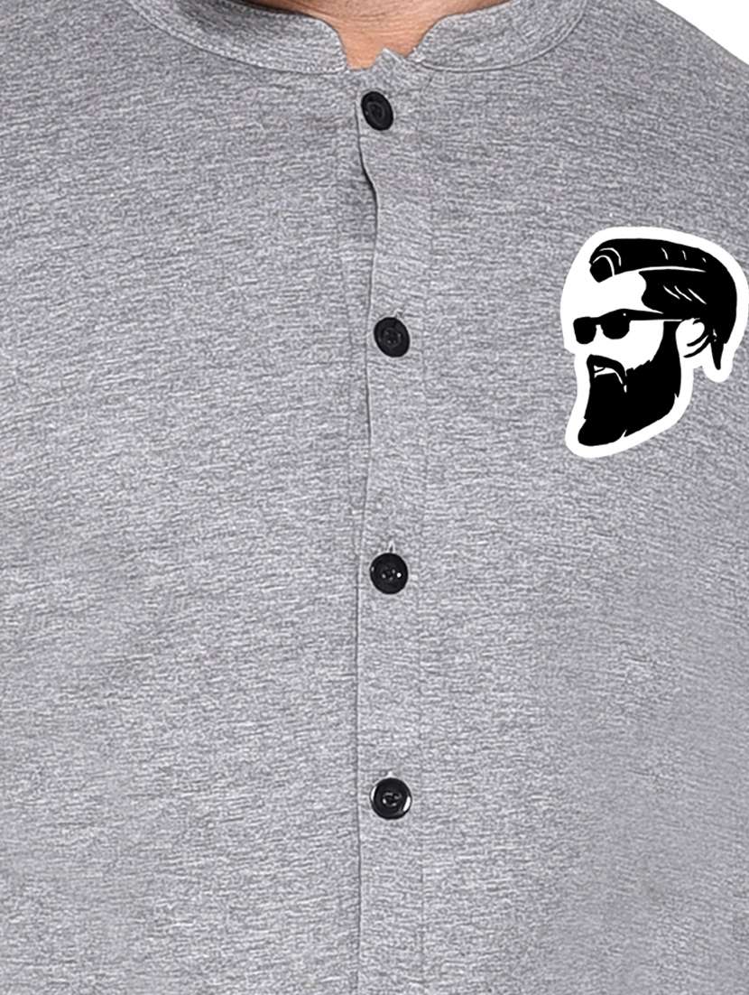 men mandarin neck solid casual shirt - 20331923 -  Standard Image - 4