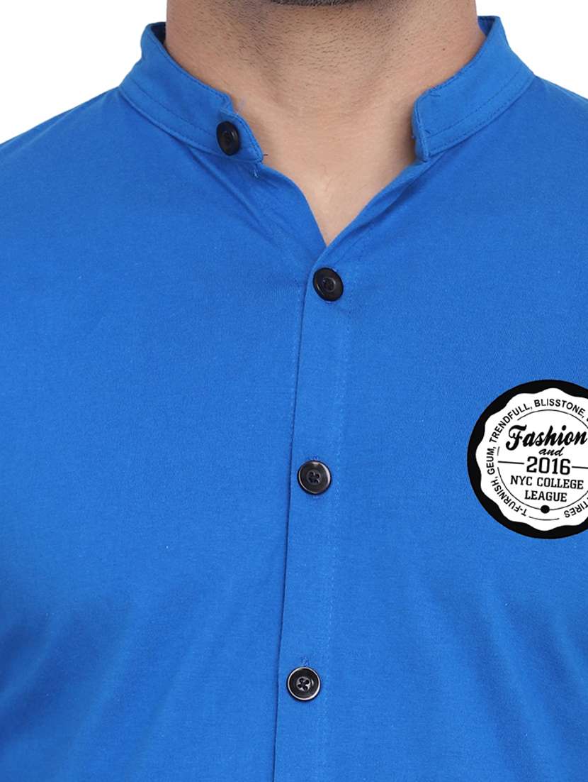 men mandarin neck solid casual shirt - 20331931 -  Standard Image - 4