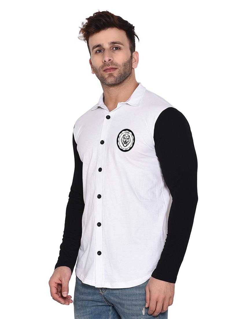 long sleeves color block casual shirt - 20331998 - Standard Image - 1