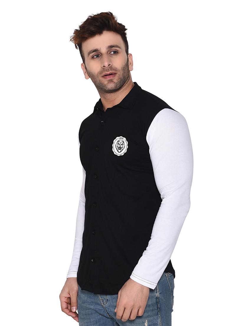 long sleeves color block casual shirt - 20332001 -  Standard Image - 1