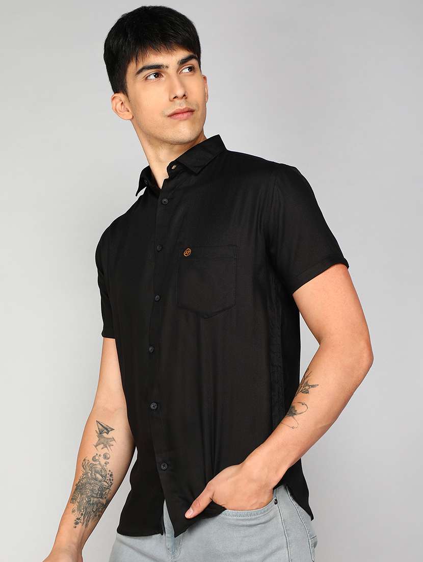 mens solid casual shirt - 20333449 -  Standard Image - 1