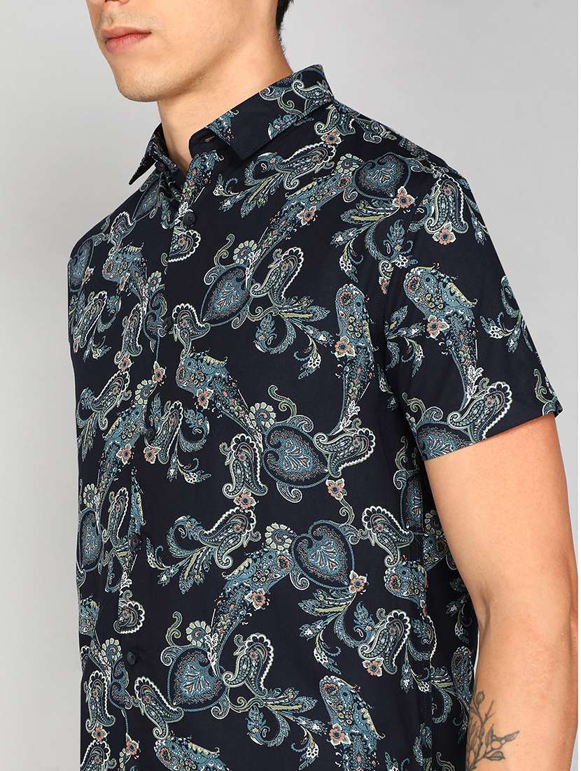 navy blue casual shirt - 20333450 - Standard Image - 4