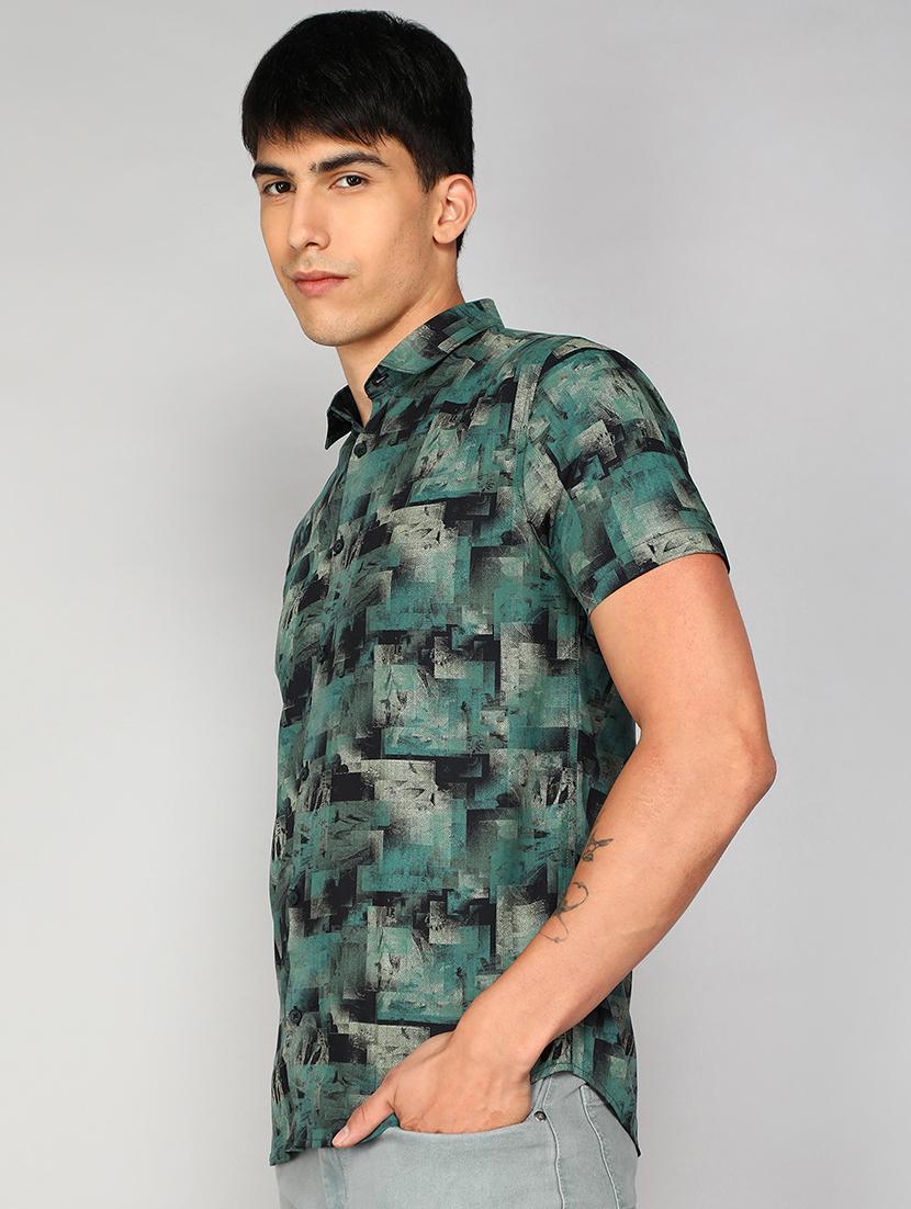 men multi color printed shirt collar casual shirt - 20333454 - Standard Image - 1