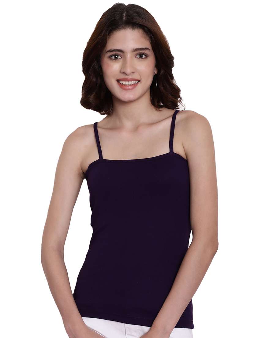 purple solid sleeveless camisole