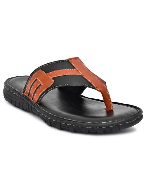 black leather toe separator slippers - 20334638 - Standard Image - 0