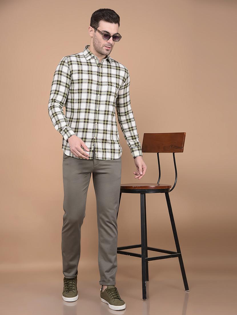 men white checks cotton short kurta - 20335426 - Standard Image - 4