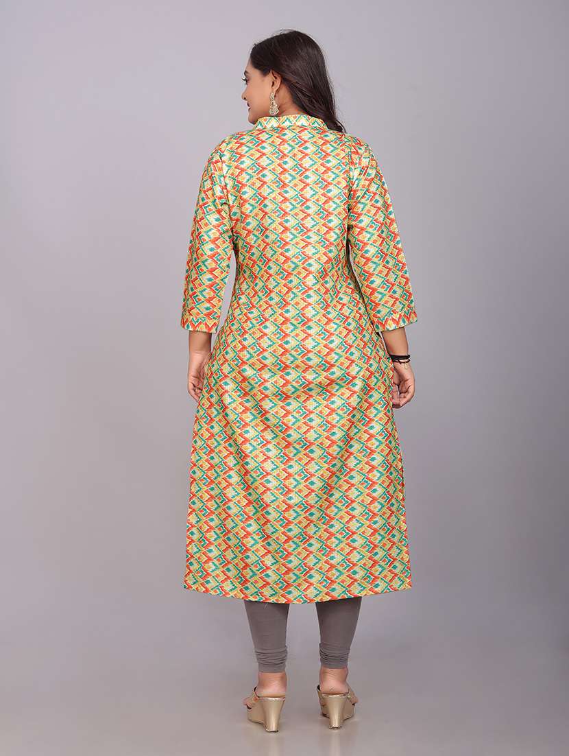 multi colored front slit kurta - 20335732 -  Standard Image - 1