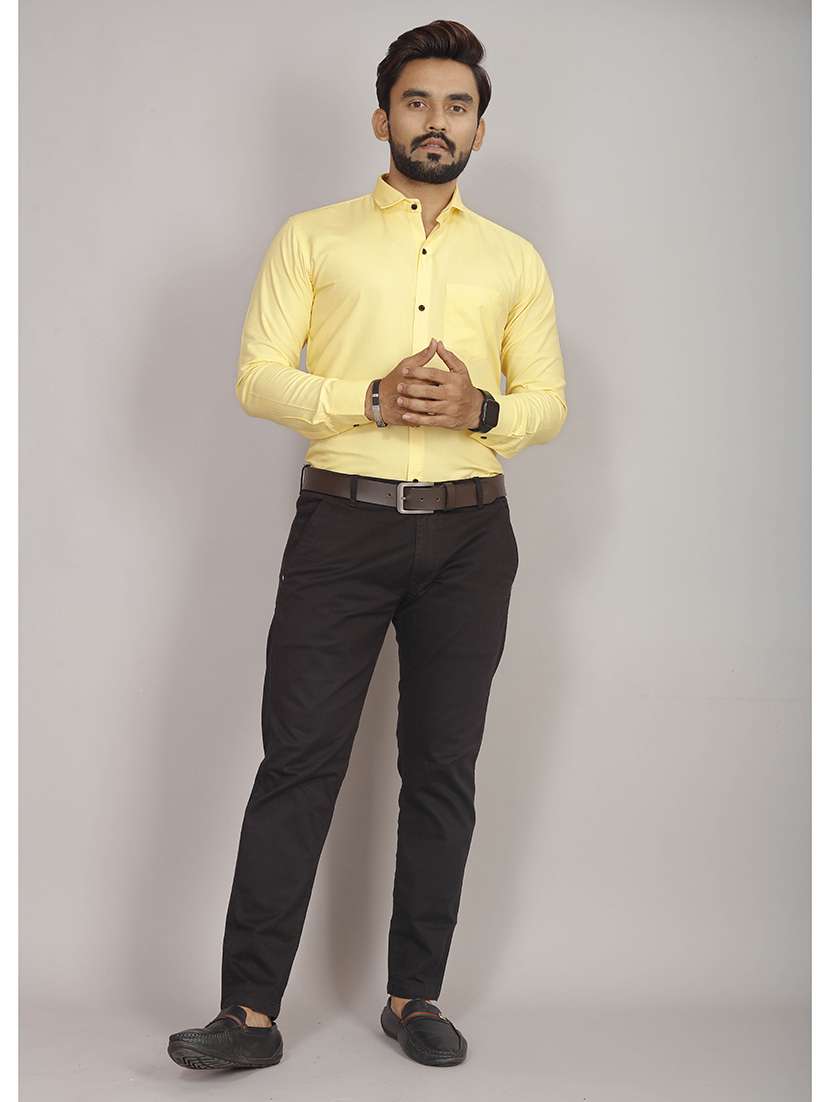 yellow rayon casual shirt - 20335830 -  Standard Image - 1