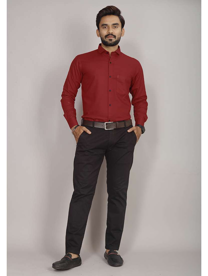 men solid long sleeve casual shirt