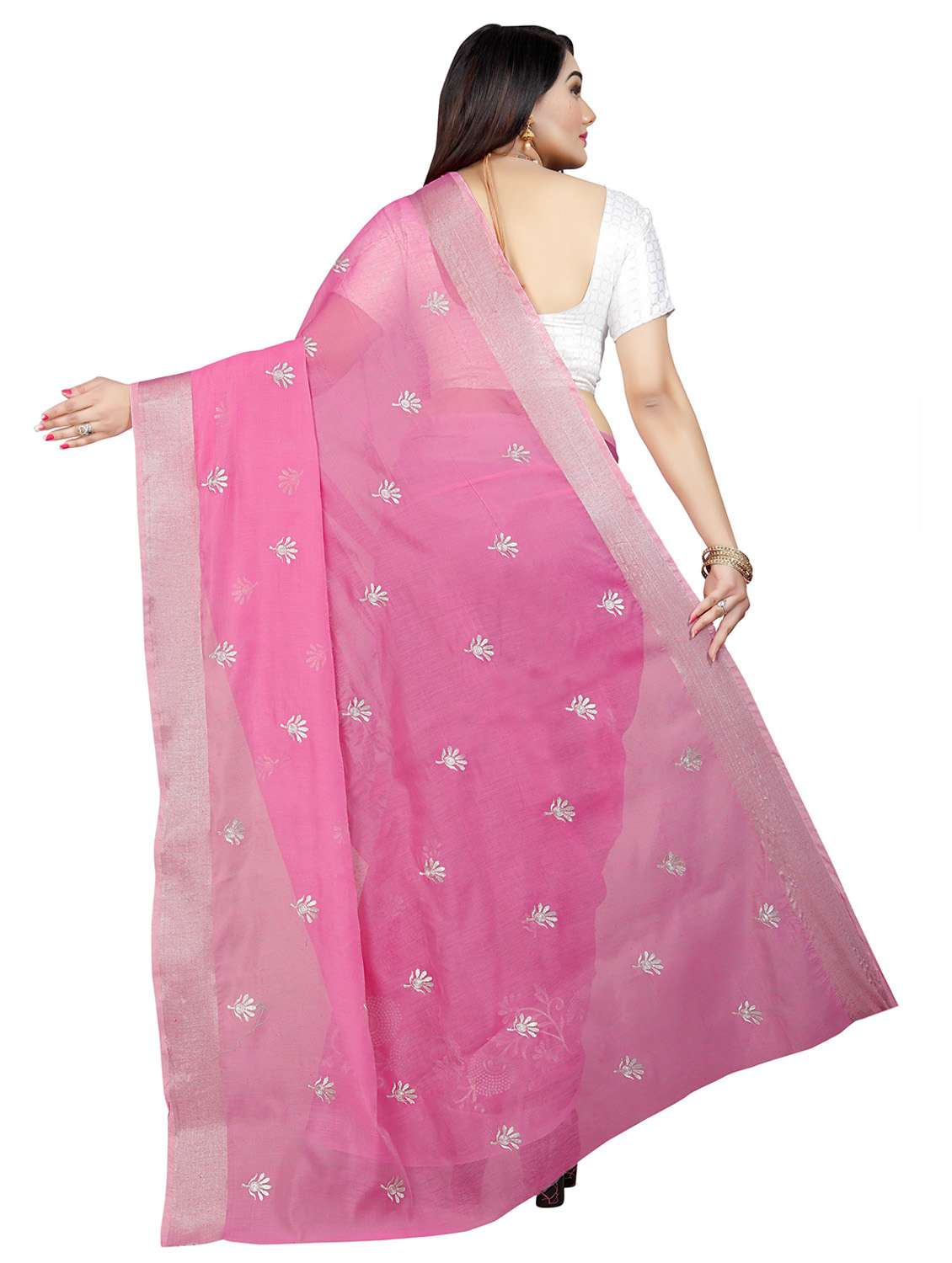 women's embroidered saree with blouse - 20335978 -  Standard Image - 1