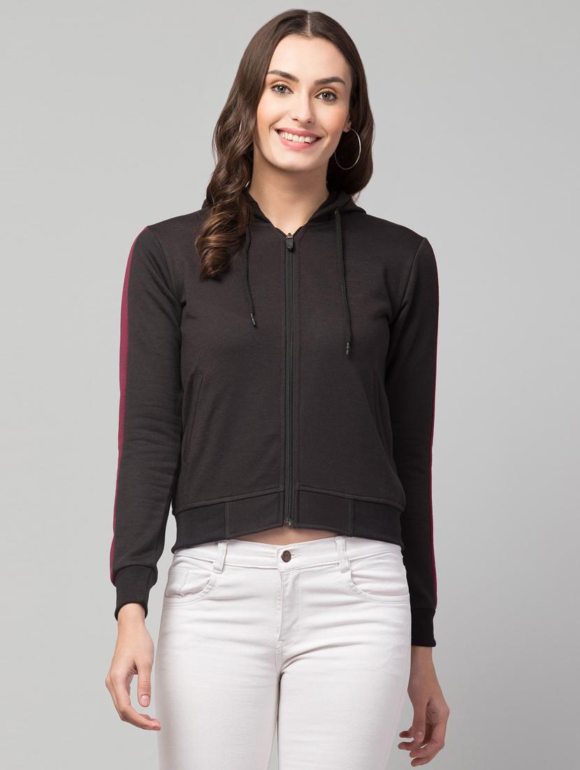 women black fleece summer jacket - 20340940 - Zoom Image - 0