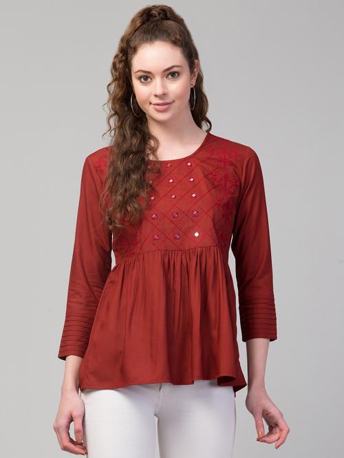 women oxy fire cotton blend peplum top - 20341004 -  Standard Image - 0
