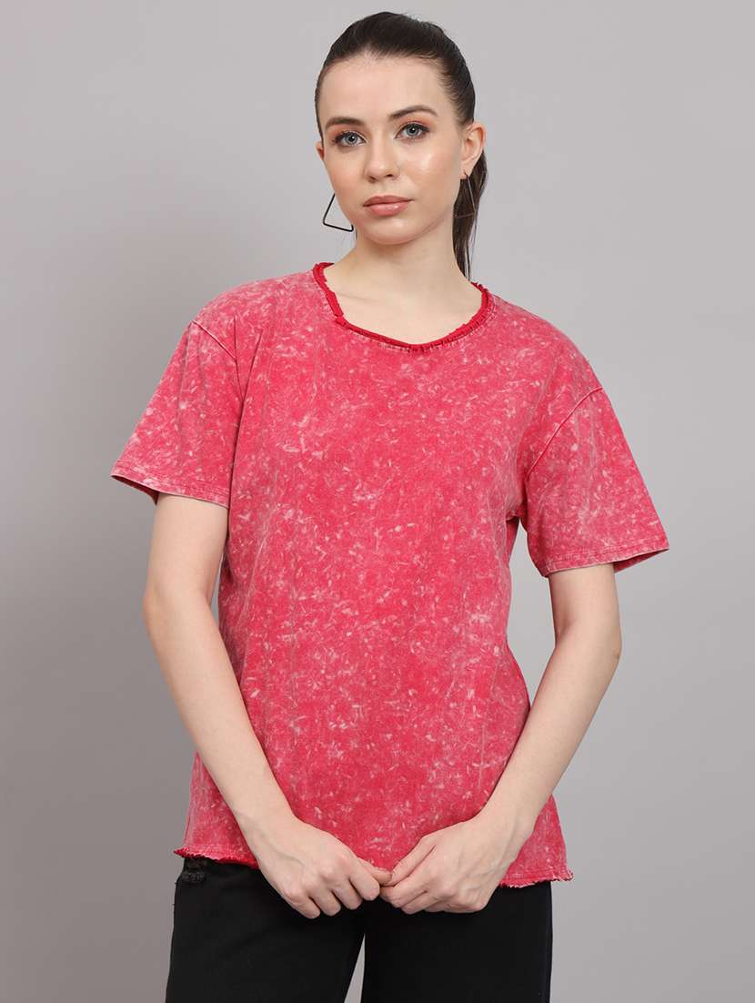 pink tie & dye regular top - 20342228 - Zoom Image - 0