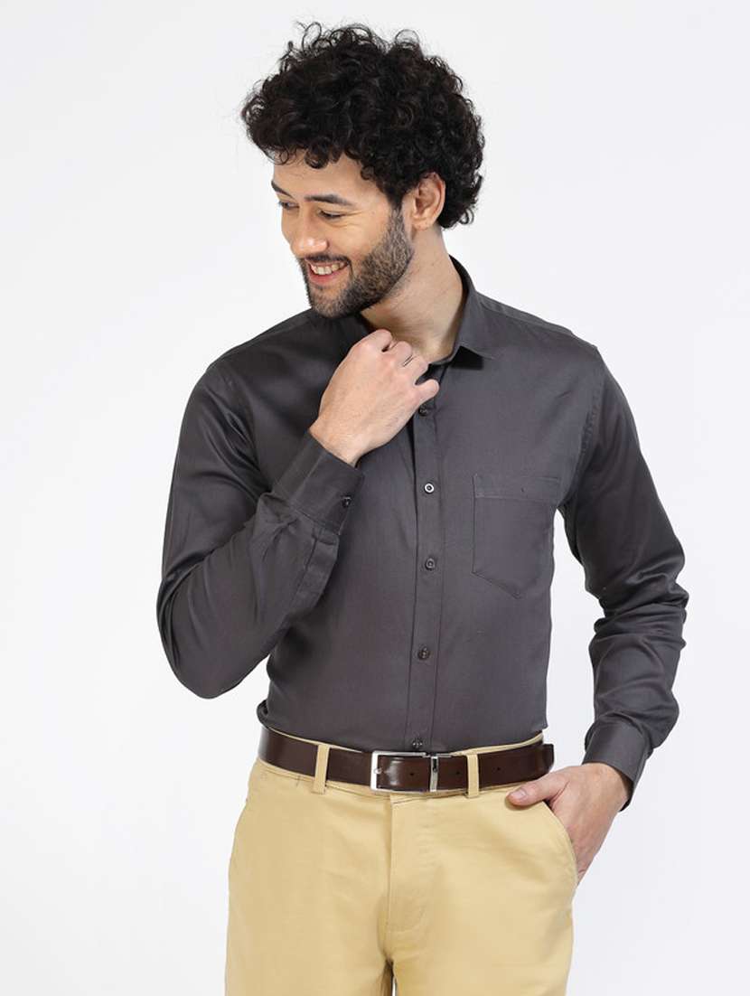 mens solids formal shirt - 20342344 -  Zoom Image - 0