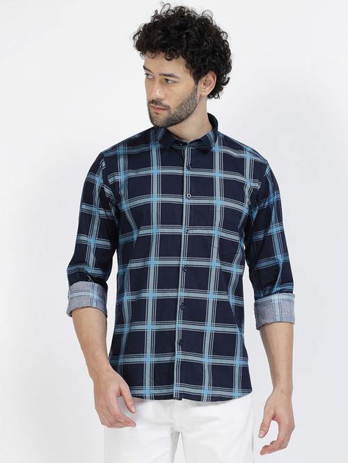mens checks casual shirt - 20342355 - Standard Image - 0