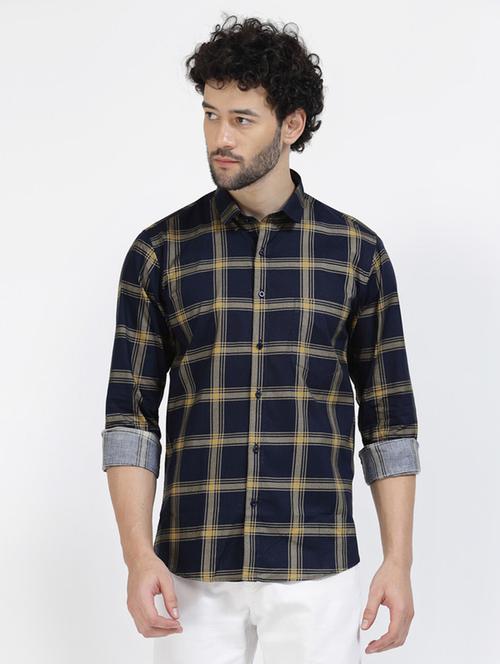 mens checks casual shirt - 20342356 - Standard Image - 0