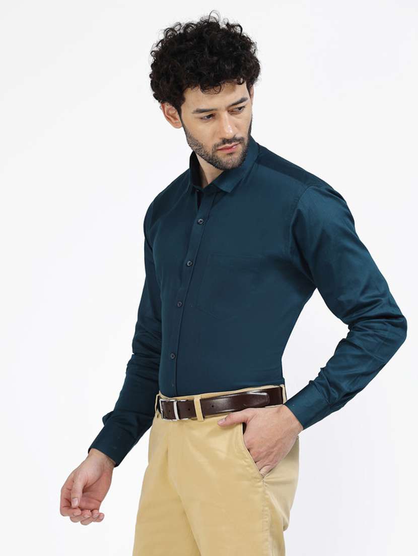 teal solid formal shirt - 20342360 -  Standard Image - 1