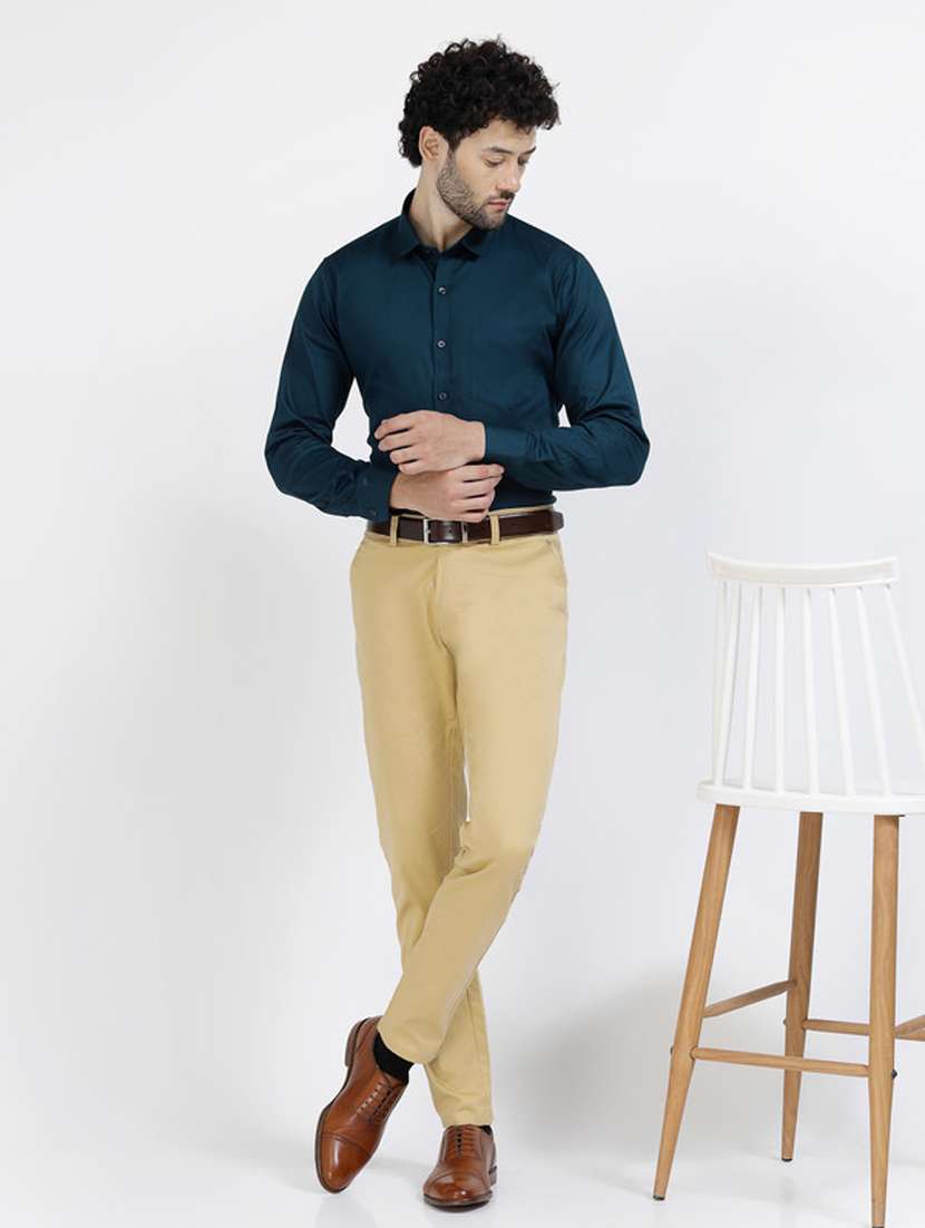 teal solid formal shirt - 20342360 -  Standard Image - 4