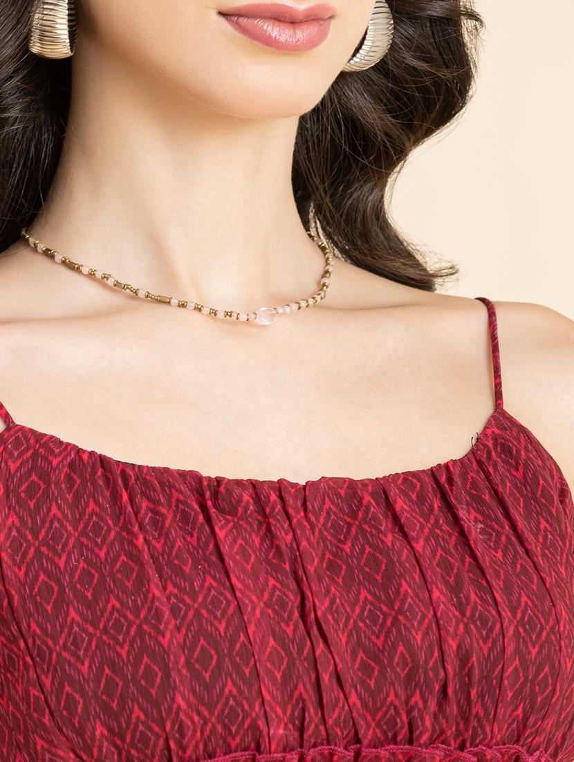 burgundy printed tiered dress - 20342362 - Standard Image - 4