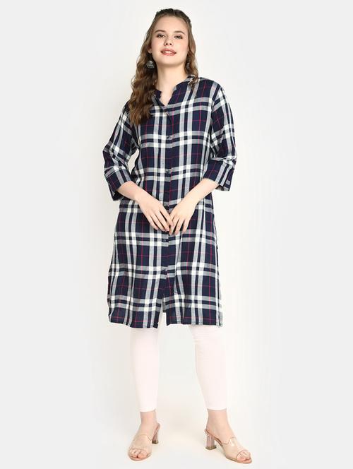 women's straight mandarin neck top - 20342695 - Standard Image - 0