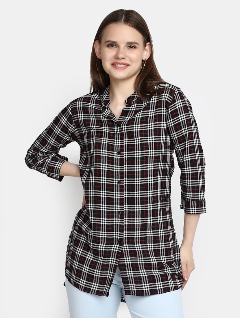 women's a line mandarin neck top - 20342696 -  Zoom Image - 0