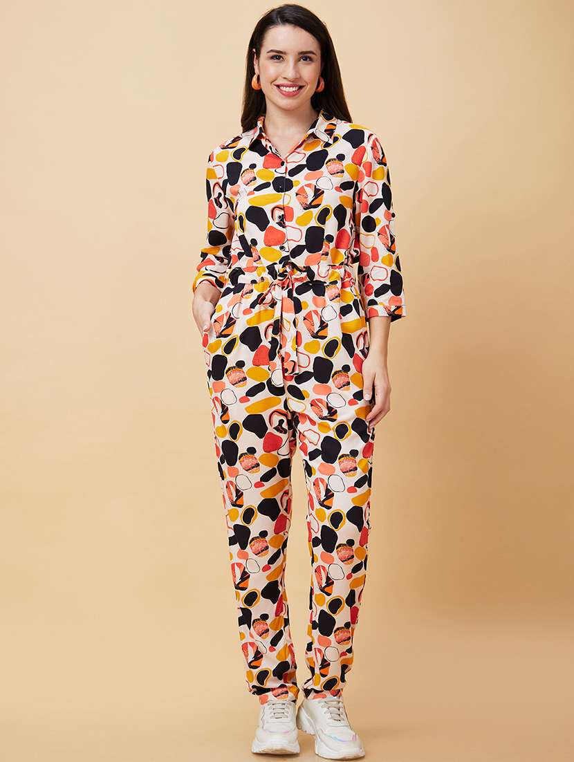 women white viscose full leg jumpsuit