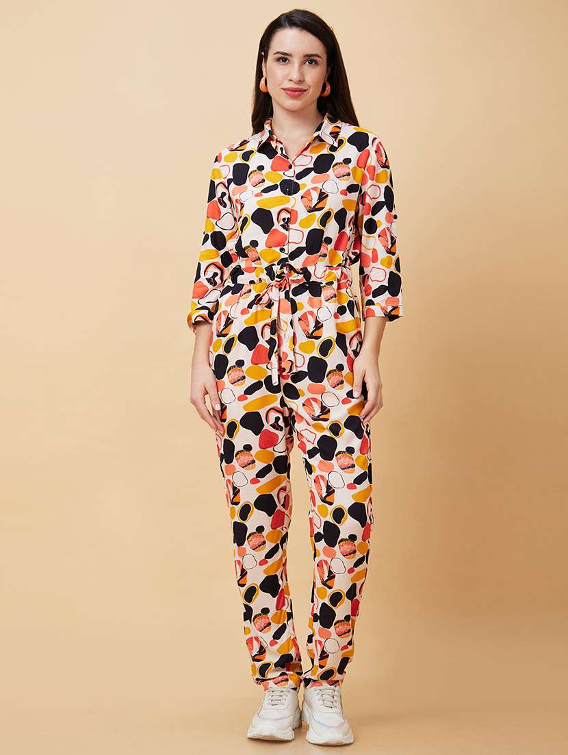 women white viscose full leg jumpsuit - 20343242 -  Standard Image - 1