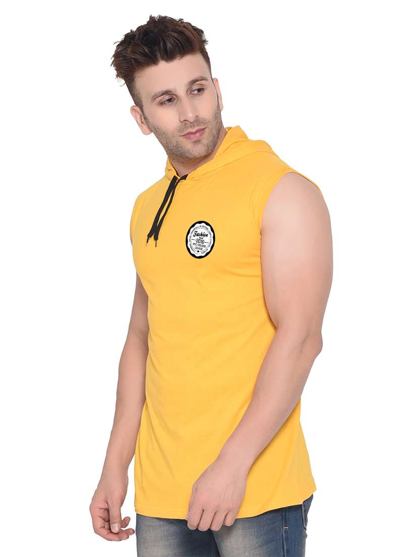 men logo print sleeveless hooded t-shirt - 20345061 -  Standard Image - 1