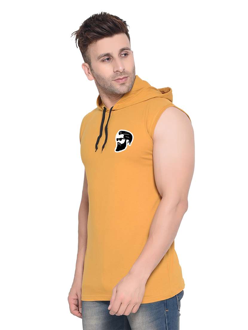 men placement print sleeveless hooded t-shirt - 20345068 - Standard Image - 1