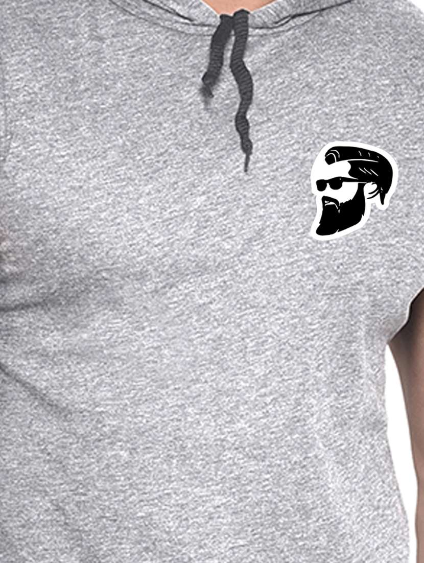 men hooded plain t-shirt - 20345074 - Standard Image - 4