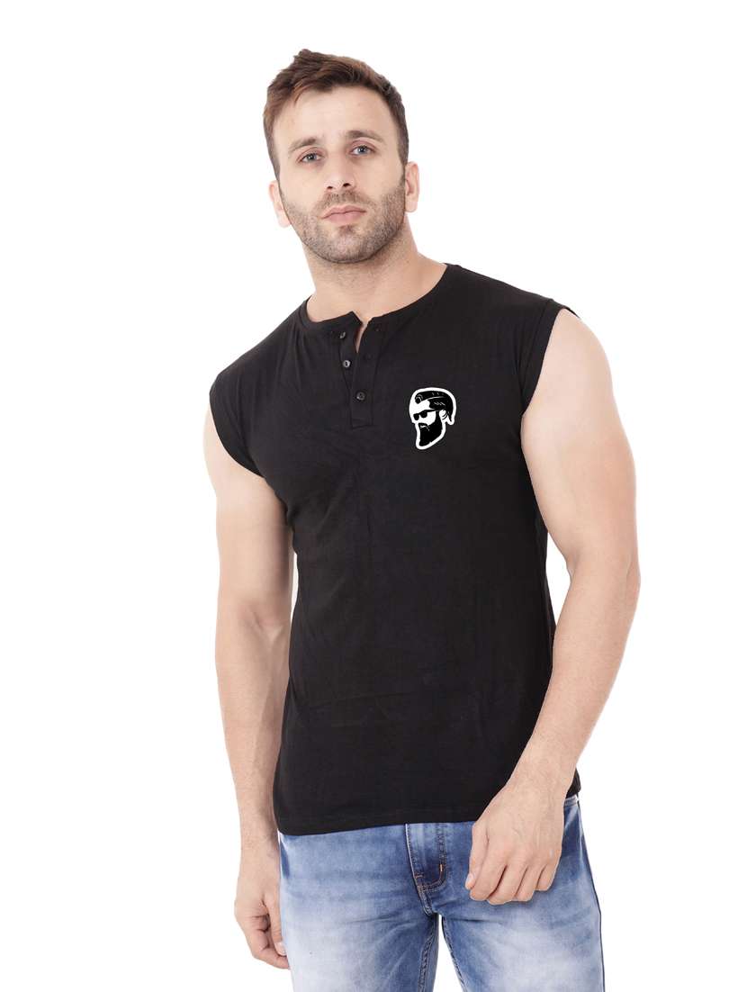 round neck solid sleeveless regular t-shirt