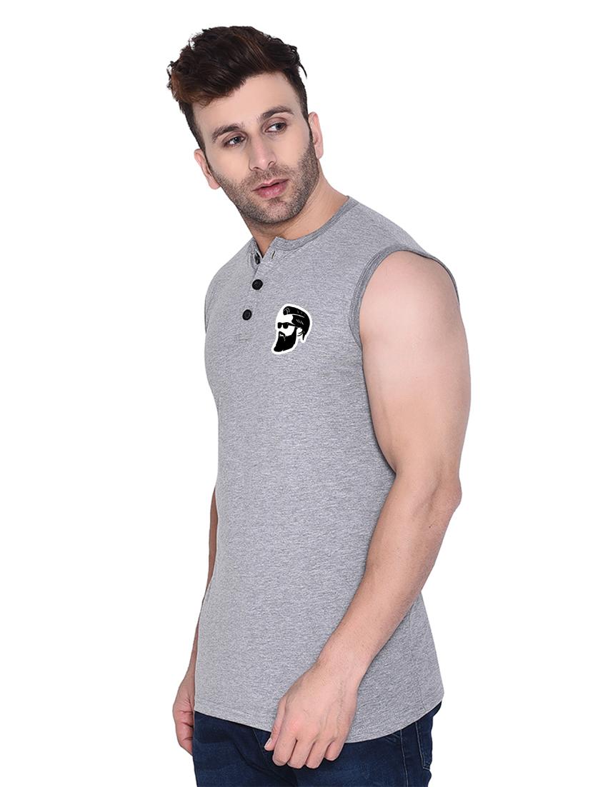 round neck solid sleeveless regular t-shirt - 20345109 -  Standard Image - 1