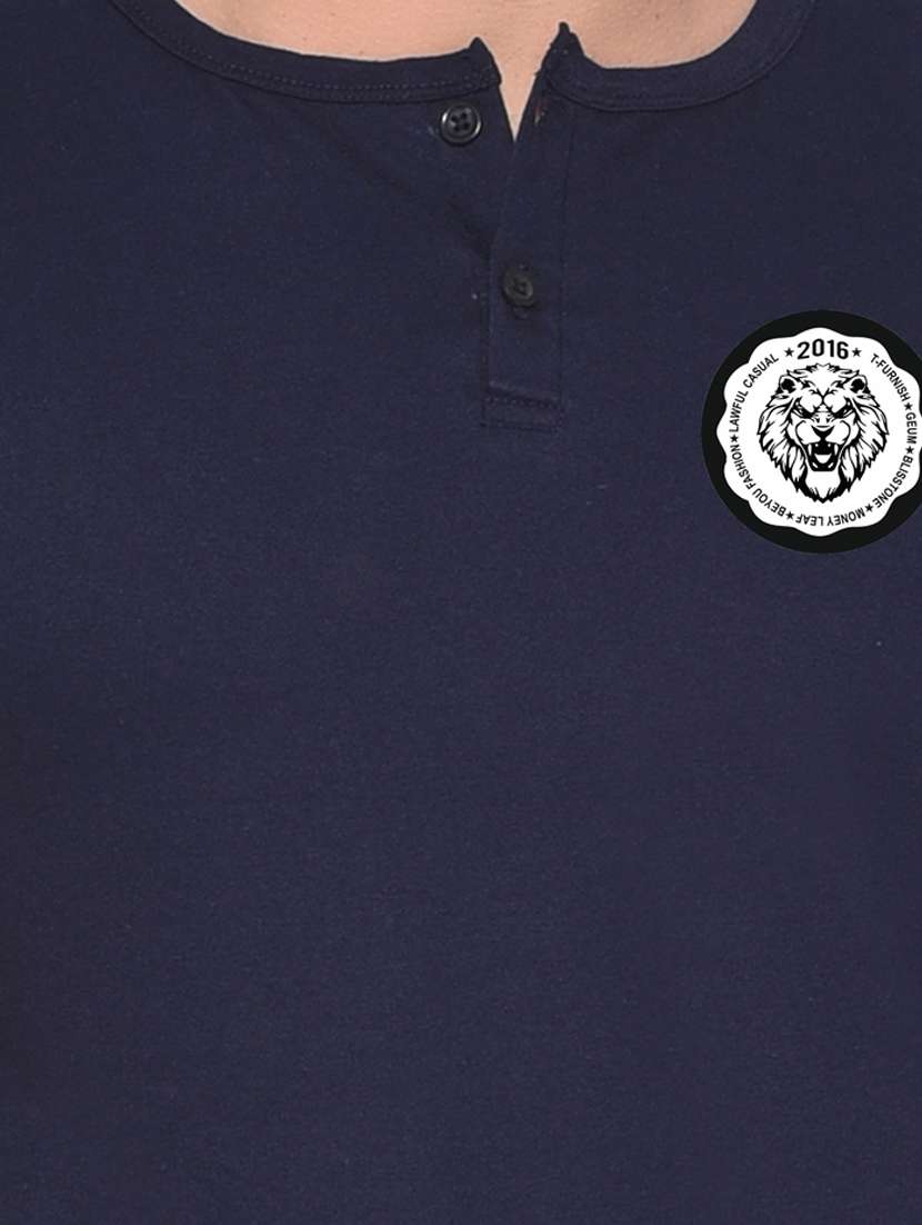 men henley neck plain t-shirt - 20345111 -  Standard Image - 4