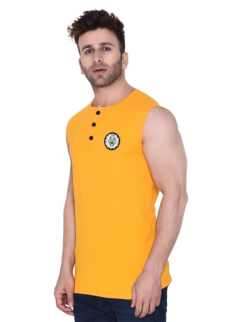 round neck solid sleeveless regular t-shirt - 20345112 -  Standard Image - 1