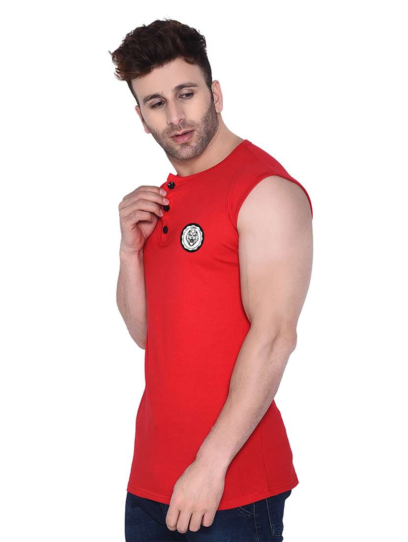 men round neck solid sleeveless t-shirt - 20345115 -  Standard Image - 1