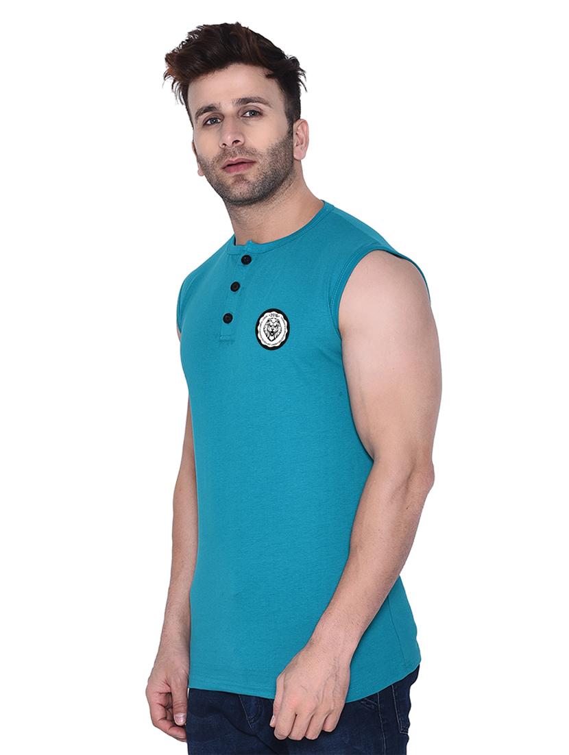 round neck solid sleeveless regular t-shirt - 20345116 - Standard Image - 1