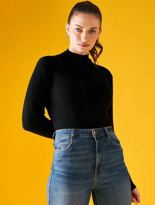 women self design turtle neck pullover - 20345204 -  Standard Image - 0
