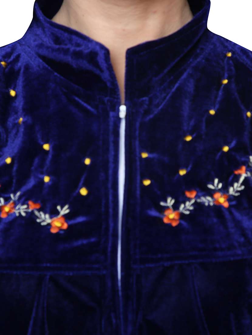 navy blue embroidered nighty - 20345368 -  Standard Image - 4