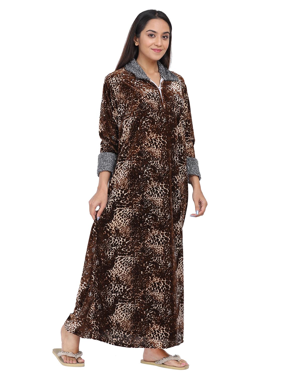 brown animal print nighty - 20345378 - Standard Image - 1