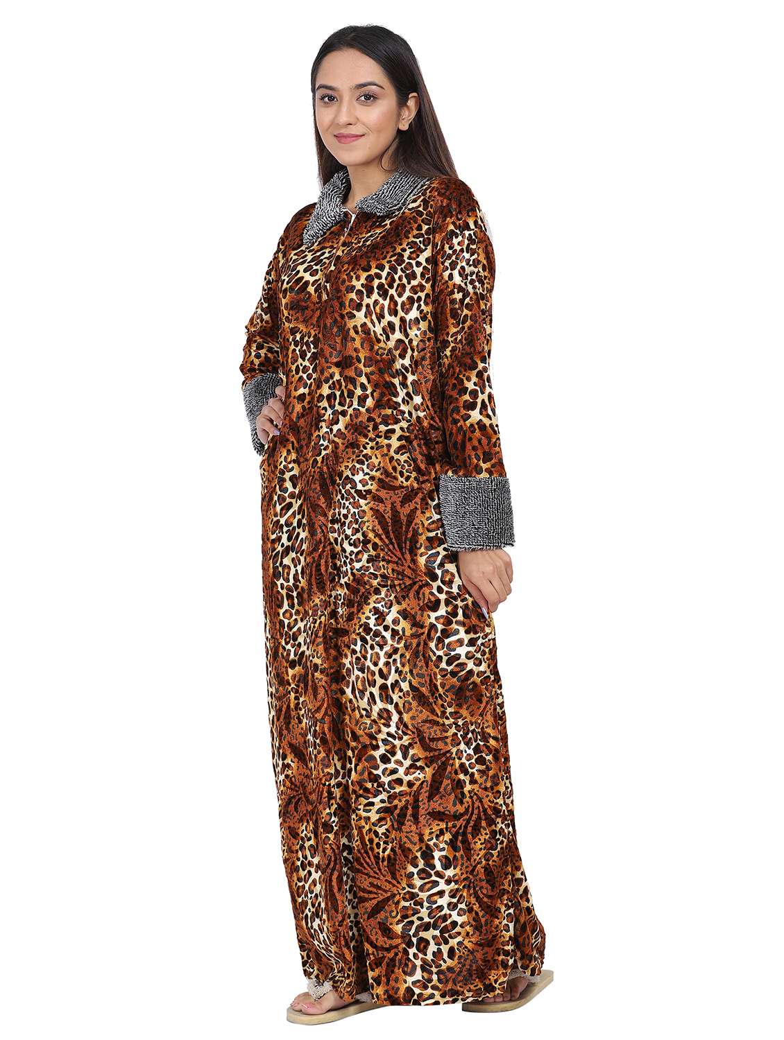 mustard animal print nighty - 20345386 -  Standard Image - 1