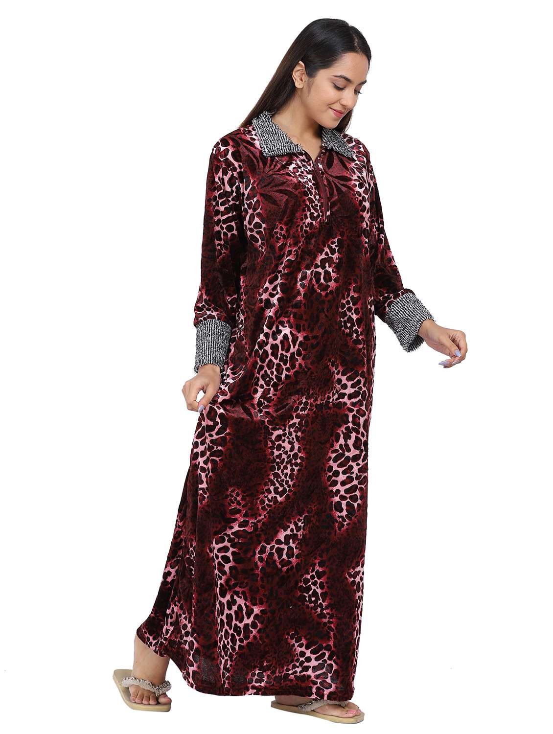 women animal print nighty - 20345387 -  Standard Image - 1