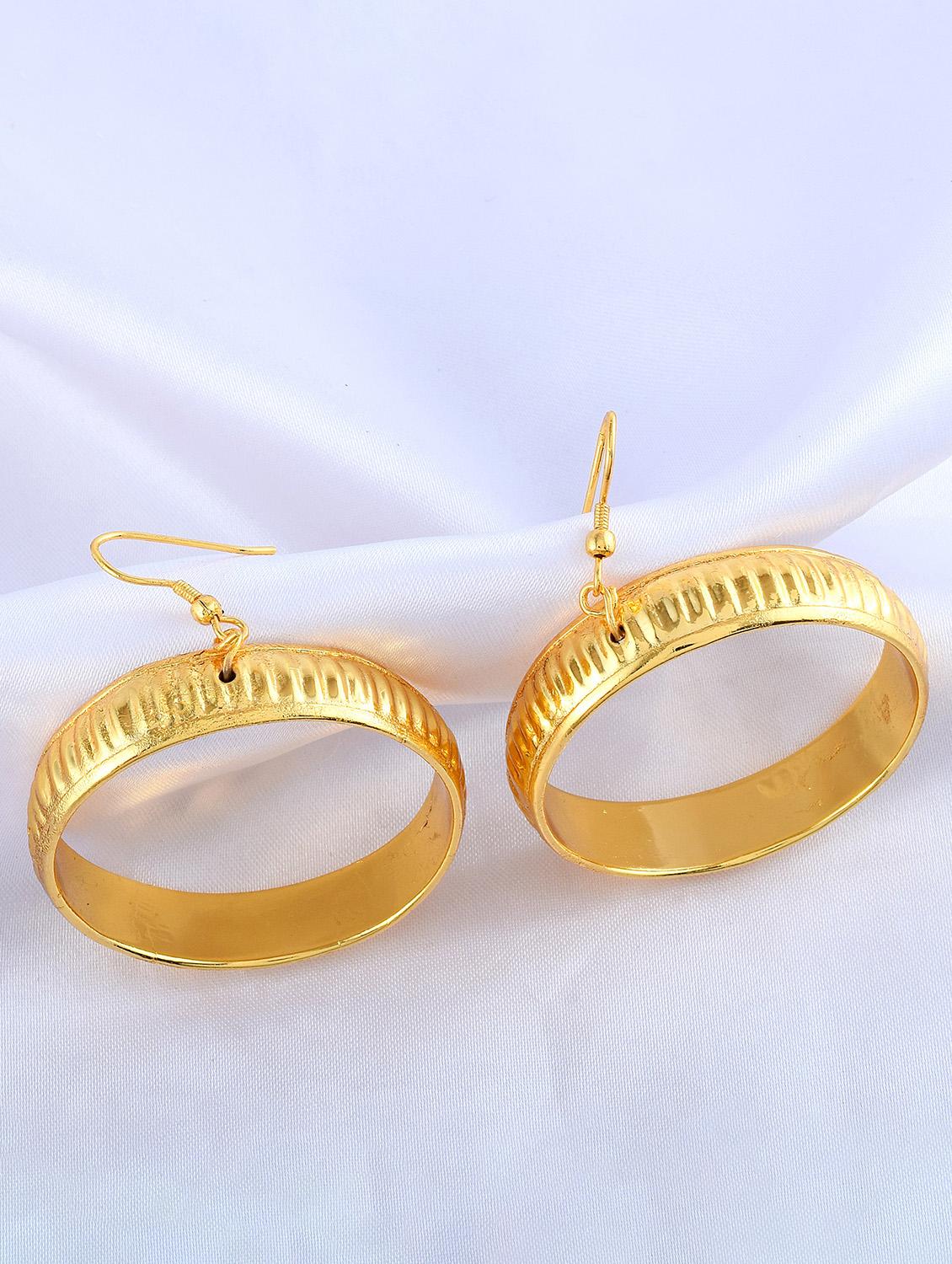 goldplated alloy hoop fashion earrings for women - 20345409 -  Zoom Image - 0