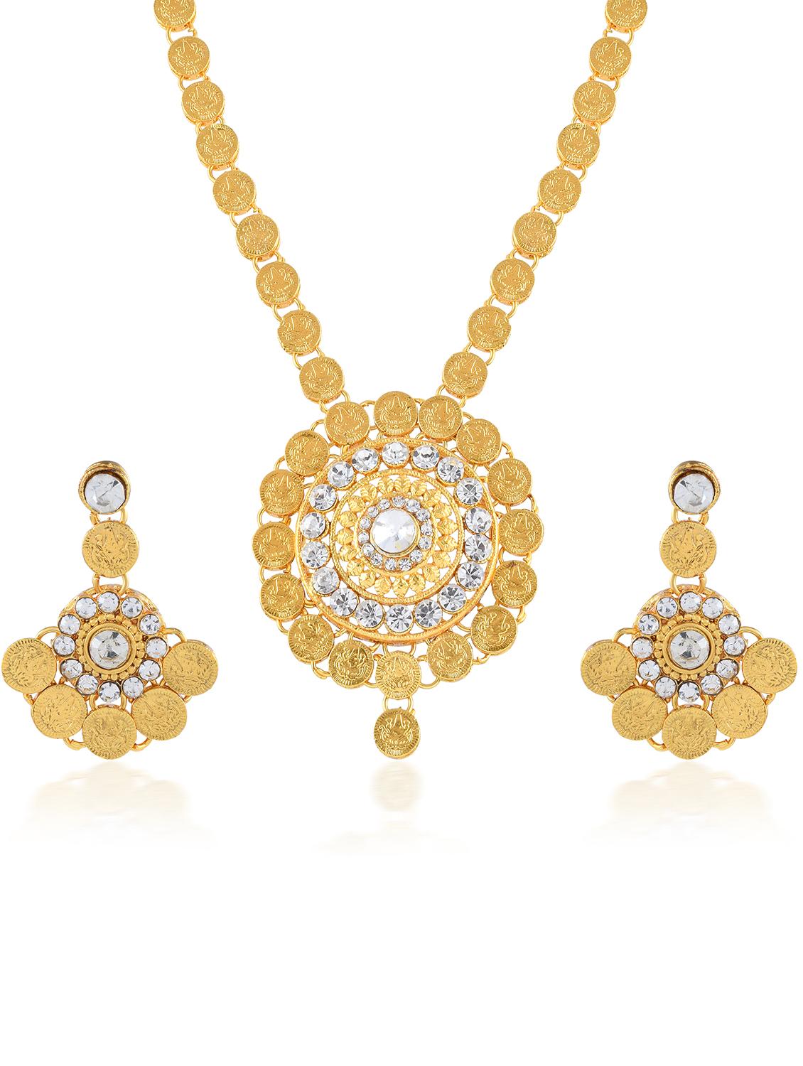 gold temple jewellery set - 20345516 -  Standard Image - 1