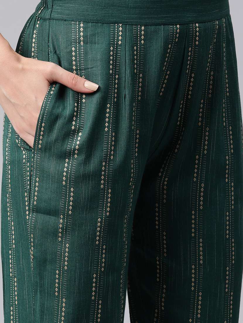 bottle green self design blazer and trousers co-ord - 20346198 -  Standard Image - 4