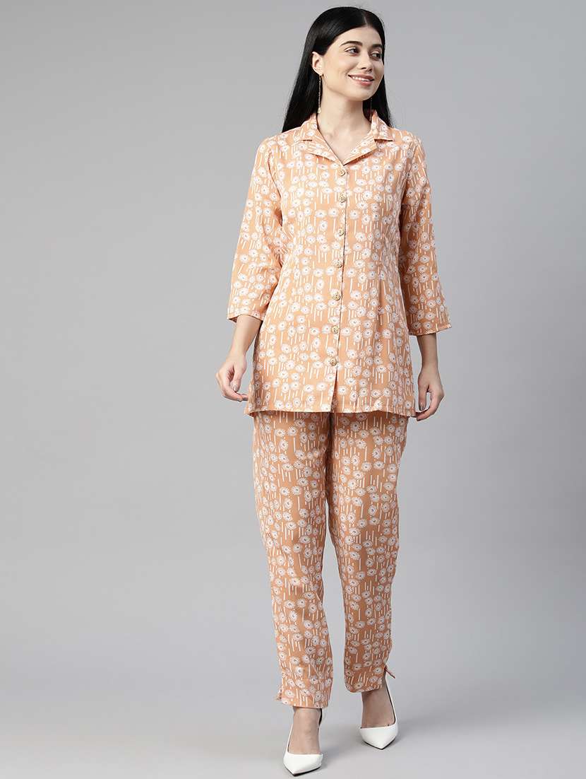 orange floral top and trouser co-ord - 20346218 - Zoom Image - 0