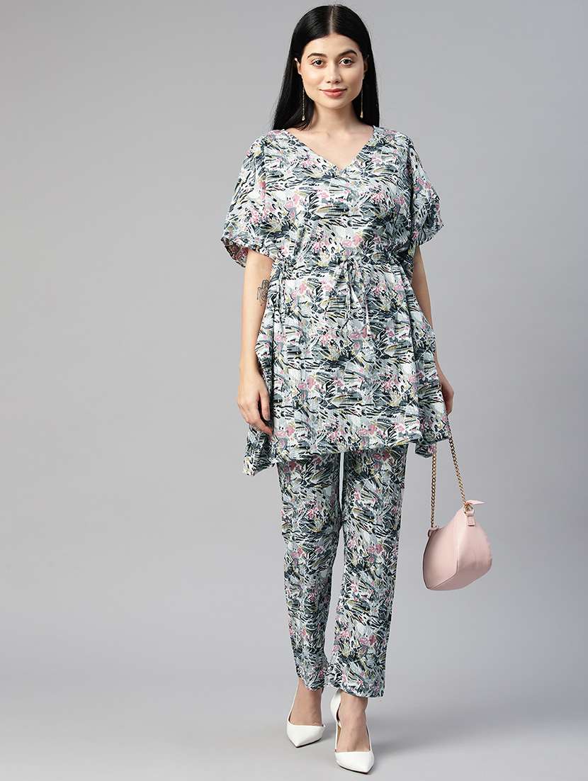 purist blue tropical print top and trouser co-ord - 20346229 -  Standard Image - 1