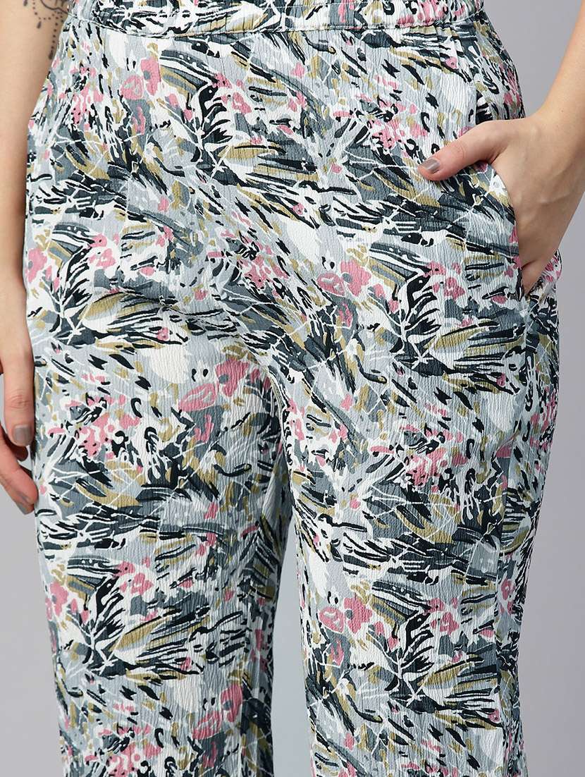 purist blue tropical print top and trouser co-ord - 20346229 -  Standard Image - 4