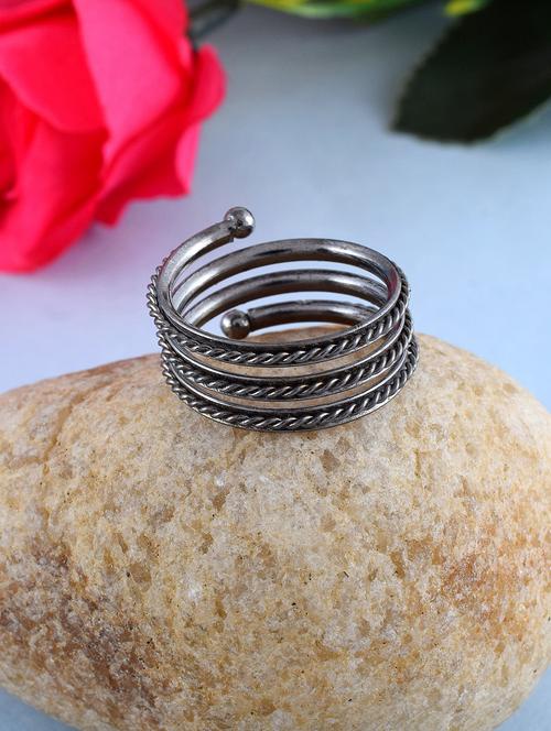 black brass finger ring - 20346237 - Standard Image - 0